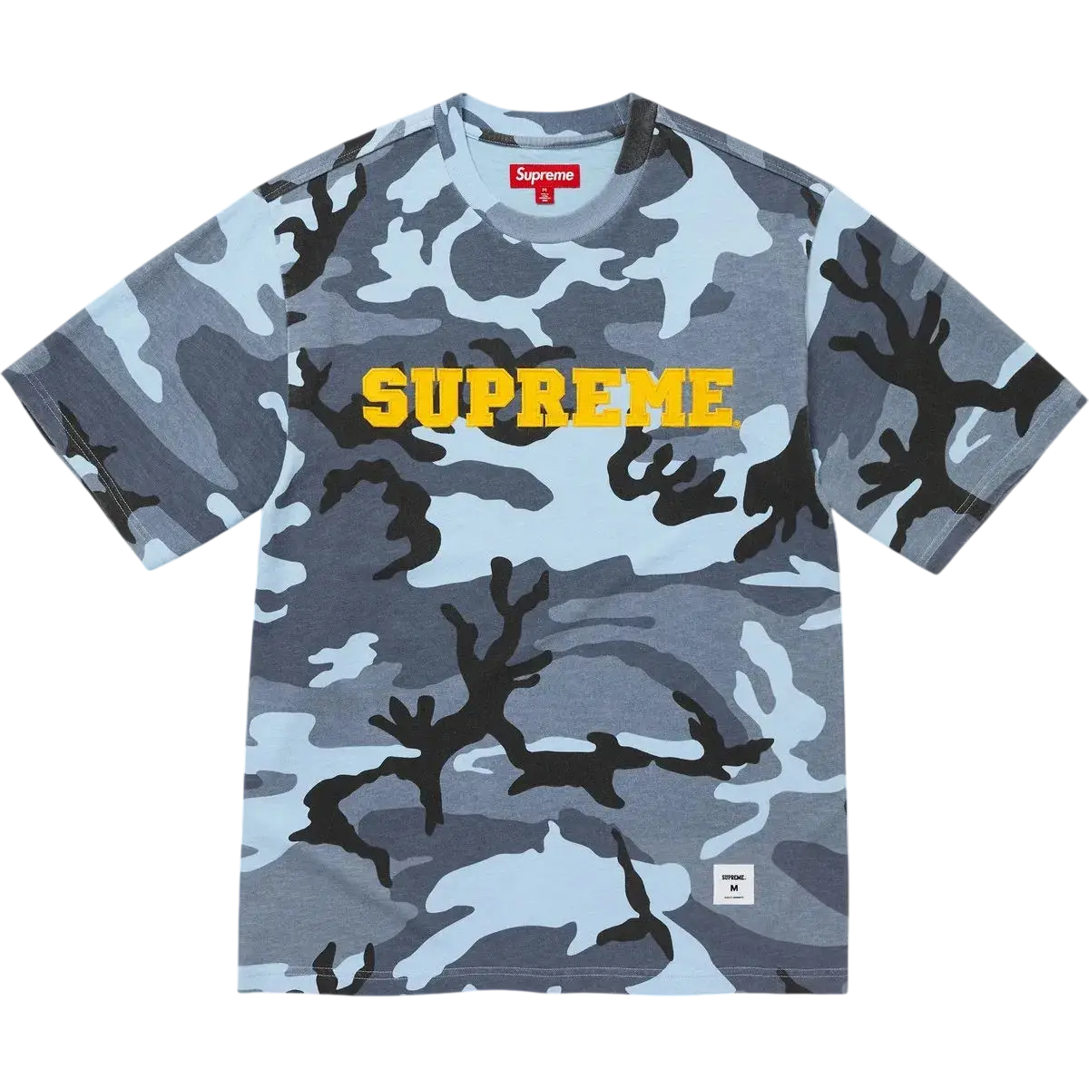 Supreme Collegiate Appliqué Short Sleeve Top Blue Camo - M
