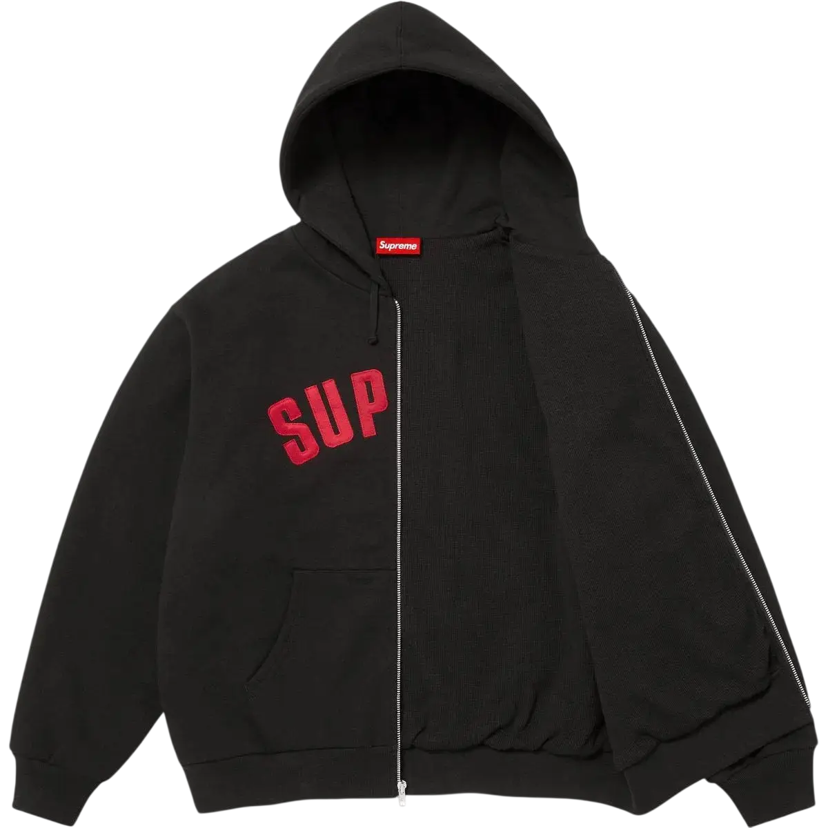 Supreme Collegiate Applique Zip Up Hooded Sweatshirt Black - M