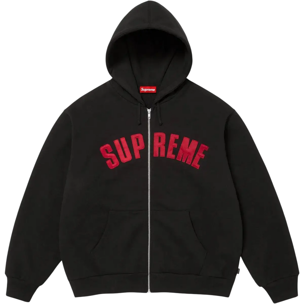 Supreme Collegiate Applique Zip Up Hooded Sweatshirt Black - M