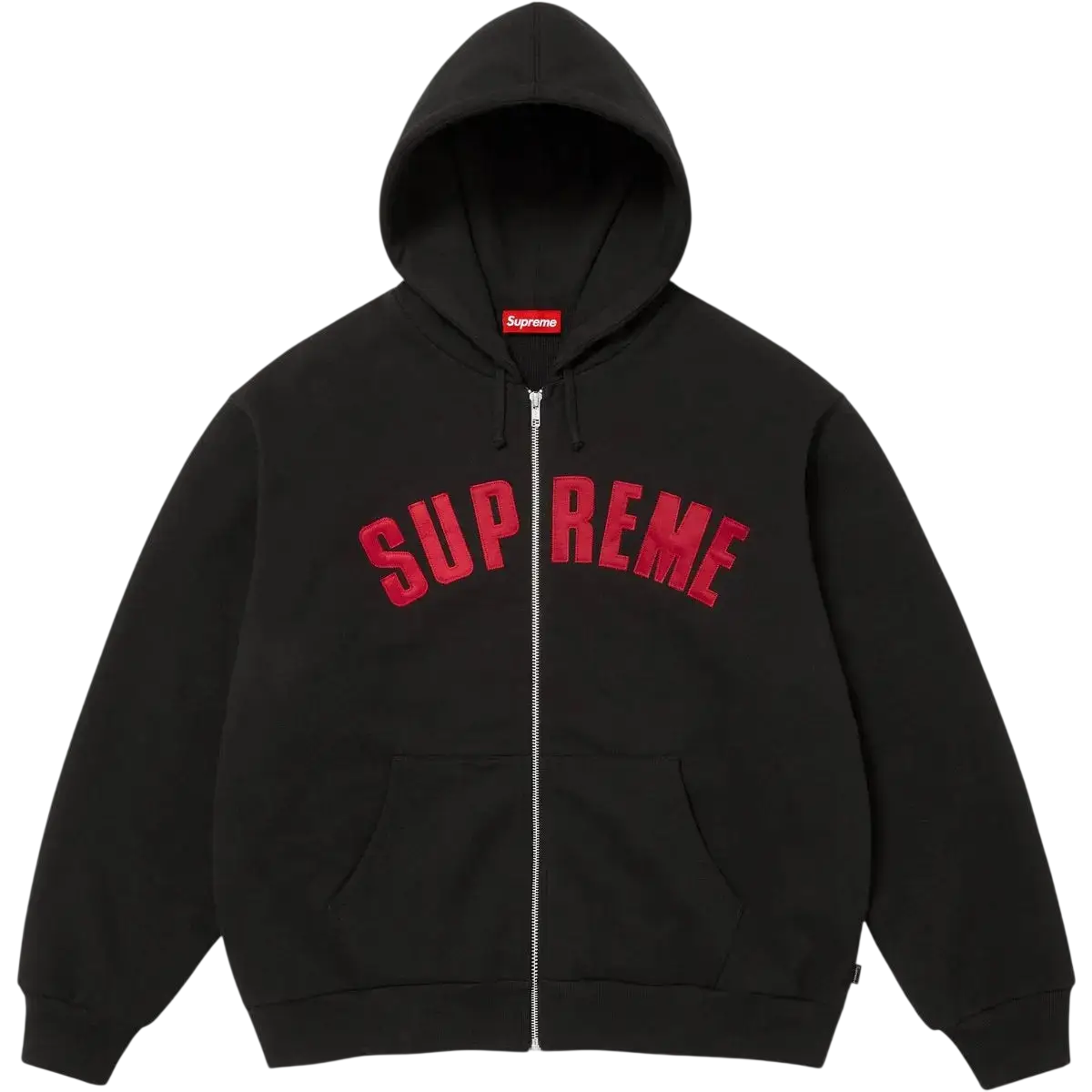 Supreme Collegiate Applique Zip Up Hooded Sweatshirt Black - M