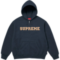 Supreme Collegiate Applique Zip Up Hooded Sweatshirt Navy - L