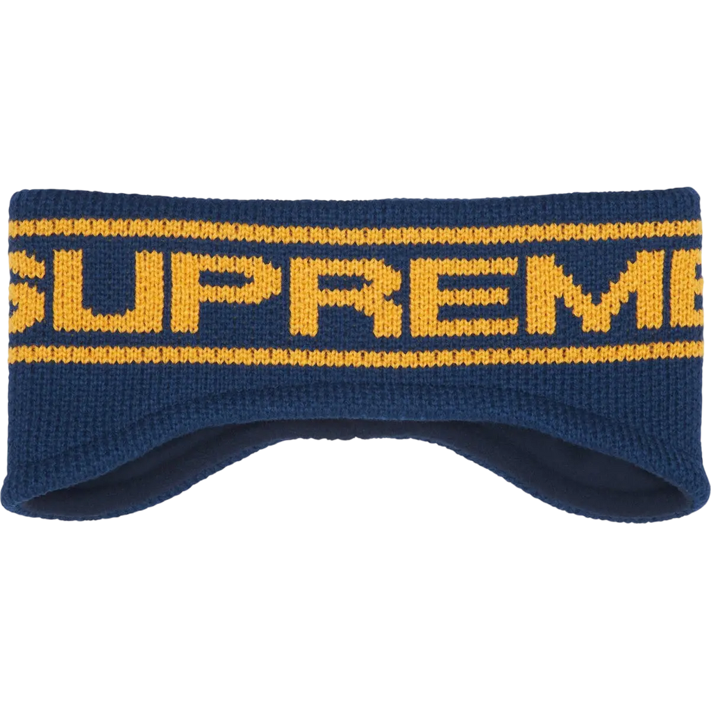 Supreme Contrast Logo Headband Navy - One size