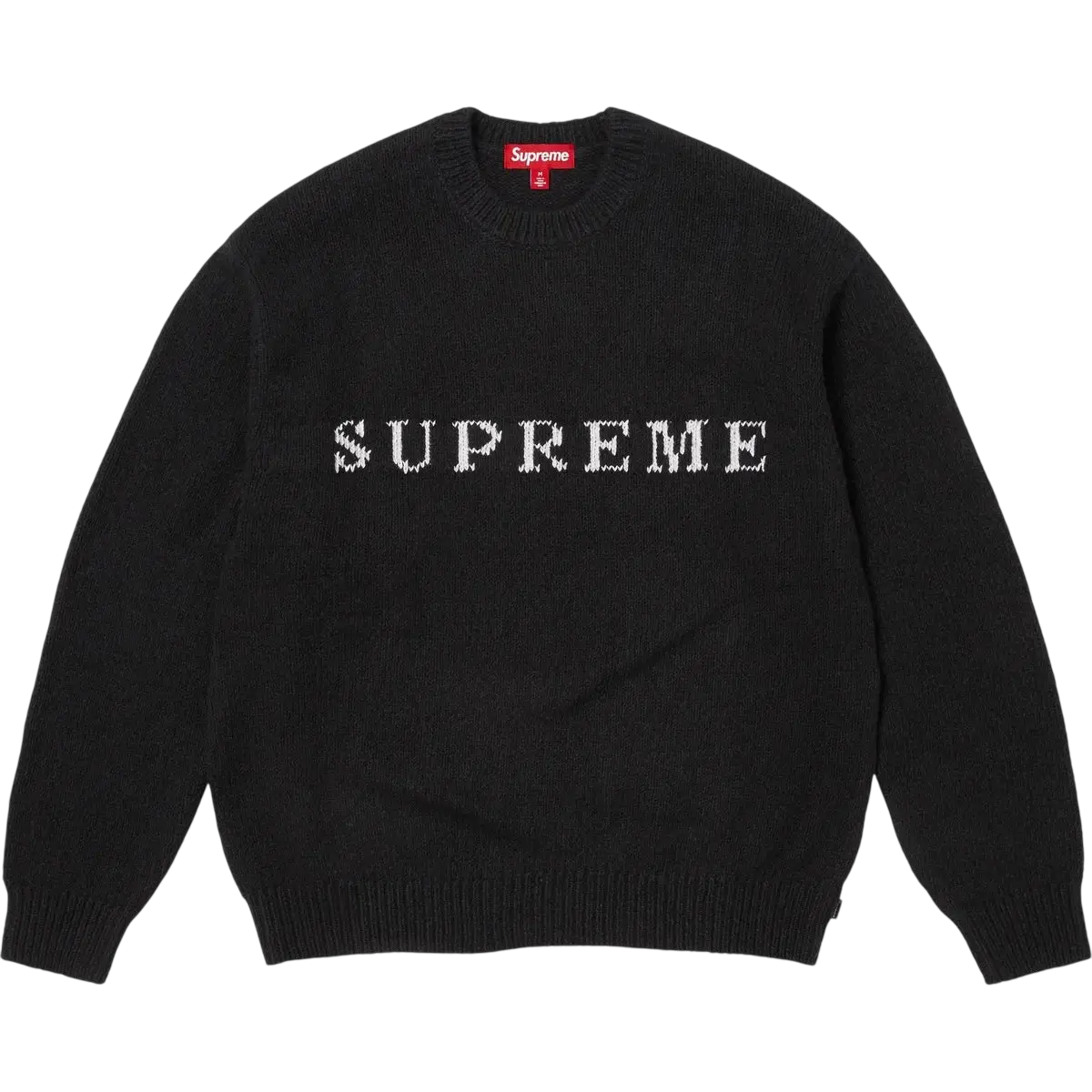 Supreme Contrast Logo Sweatshirt Black - M