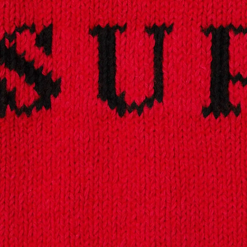 Supreme Contrast Logo Sweatshirt Red - M
