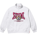 Supreme Crest Applique Half Zip Pullover Ash Grey - M