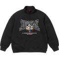 Supreme Crest Applique Half Zip Pullover Black - M