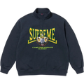 Supreme Crest Applique Half Zip Pullover Navy - M