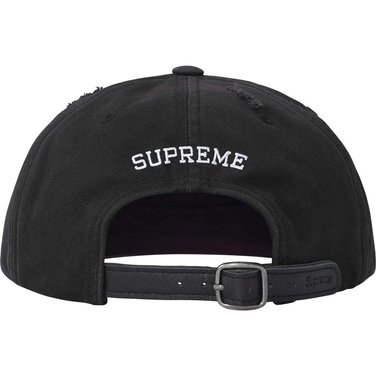 Supreme Distressed Script 6-Panel Black - Hats