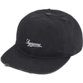 Supreme Distressed Script 6-Panel Black - Hats