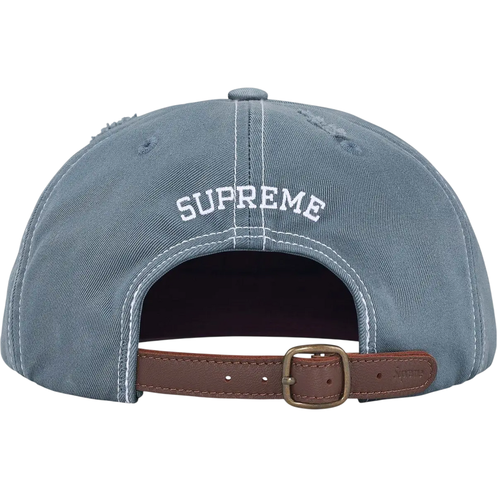 Supreme Distressed Script 6-Panel Light Blue - One size