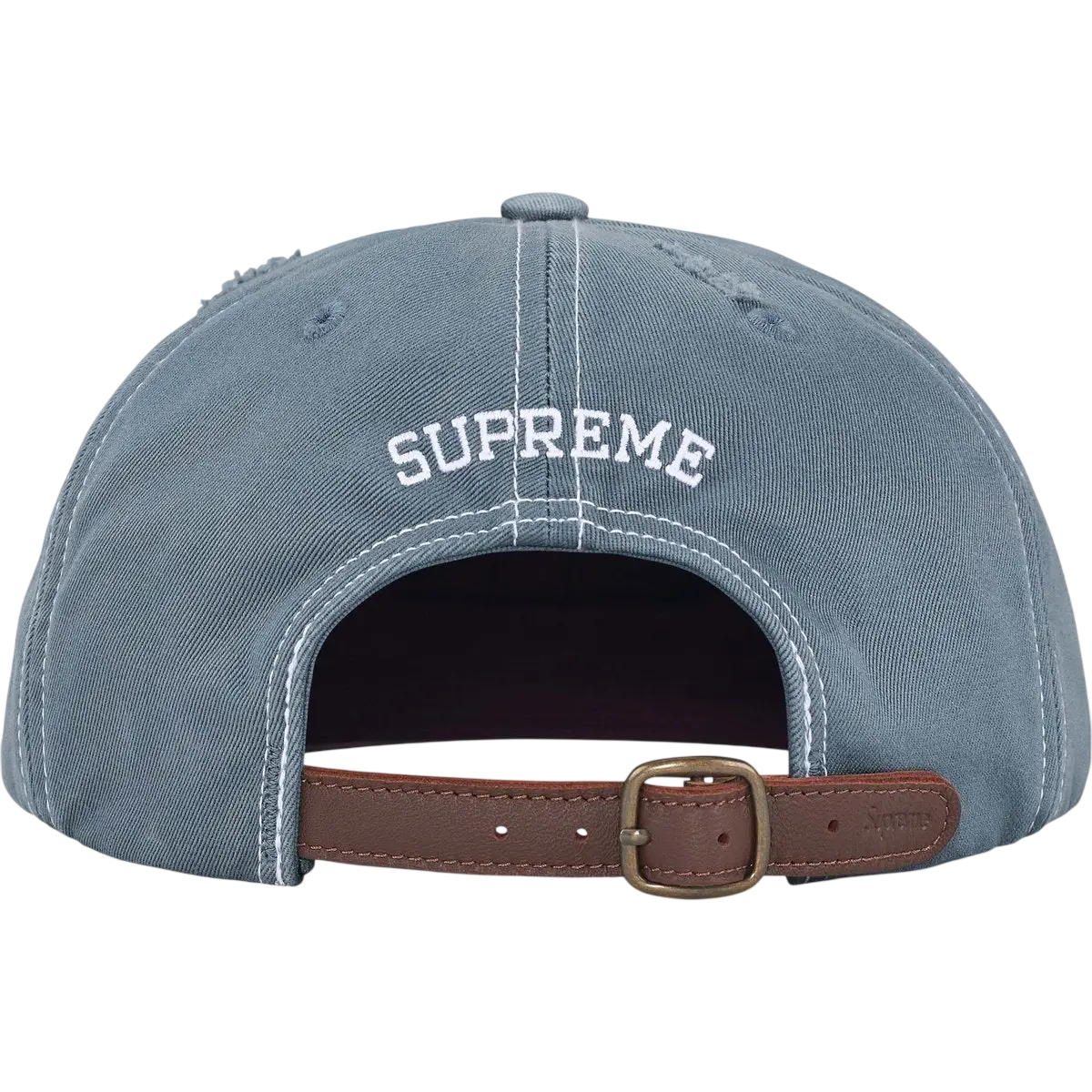 Supreme Distressed Script 6-Panel Light Blue - One size