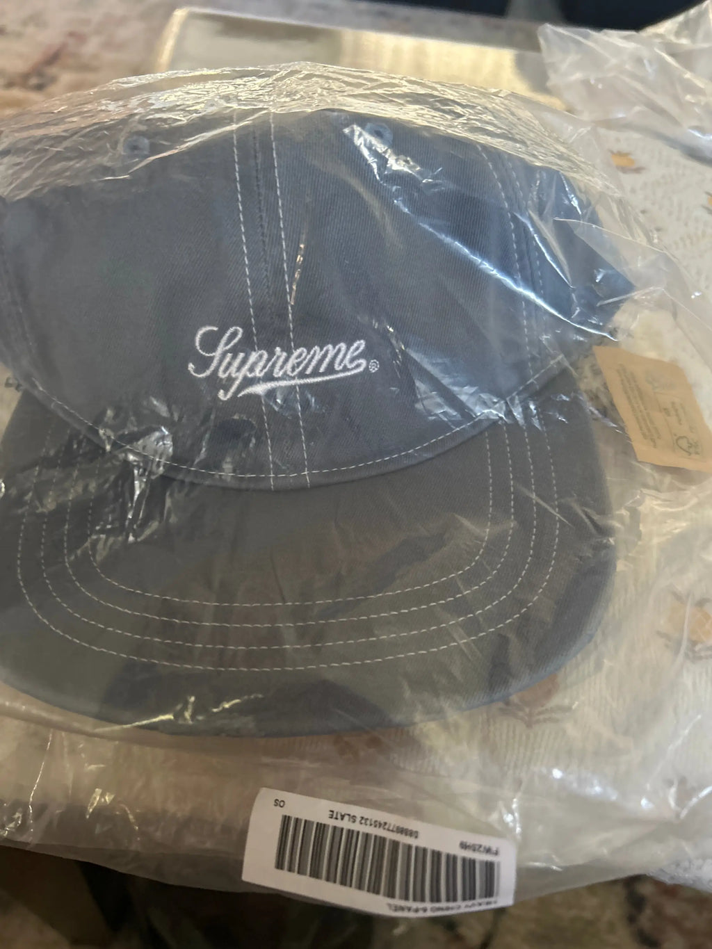 Supreme Distressed Script 6-Panel  Slate