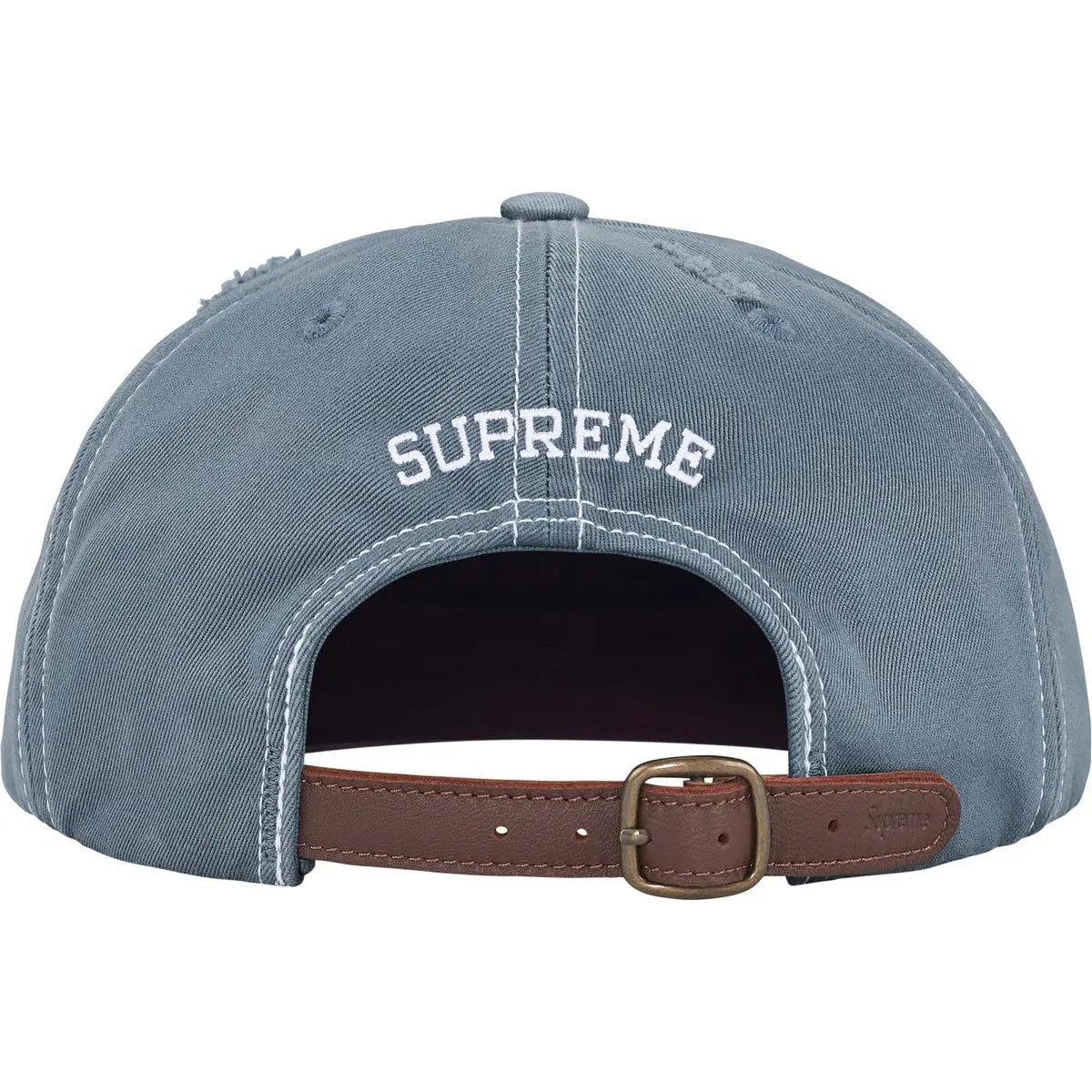 Supreme Distressed Script 6-Panel Stone - Hats