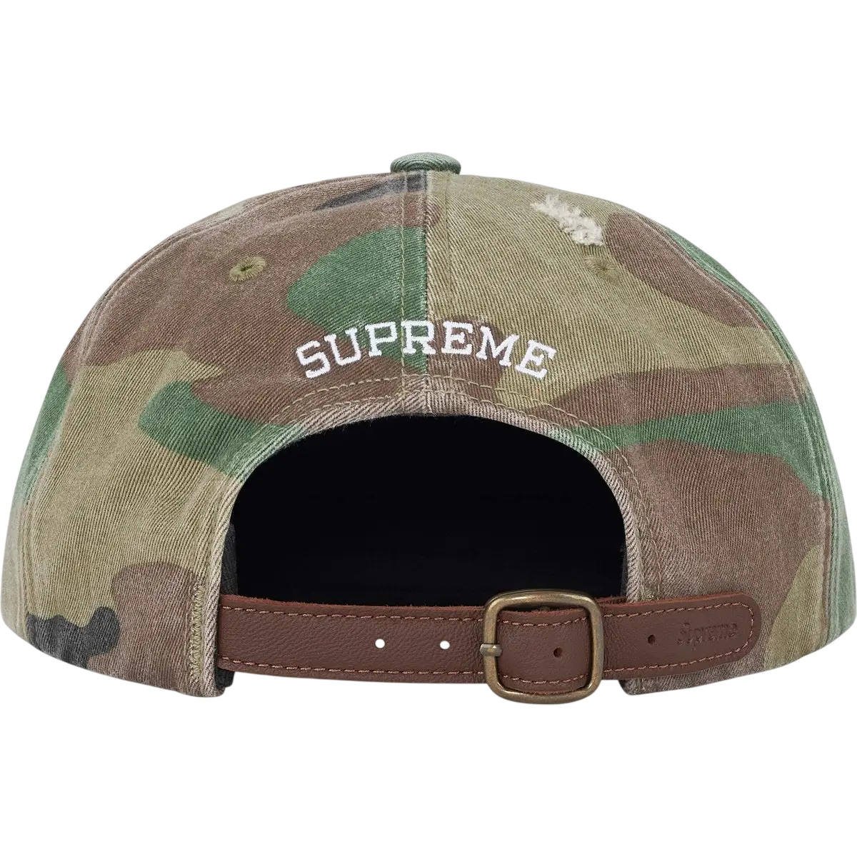 Supreme Distressed Script 6-Panel Woodland Camo - One size