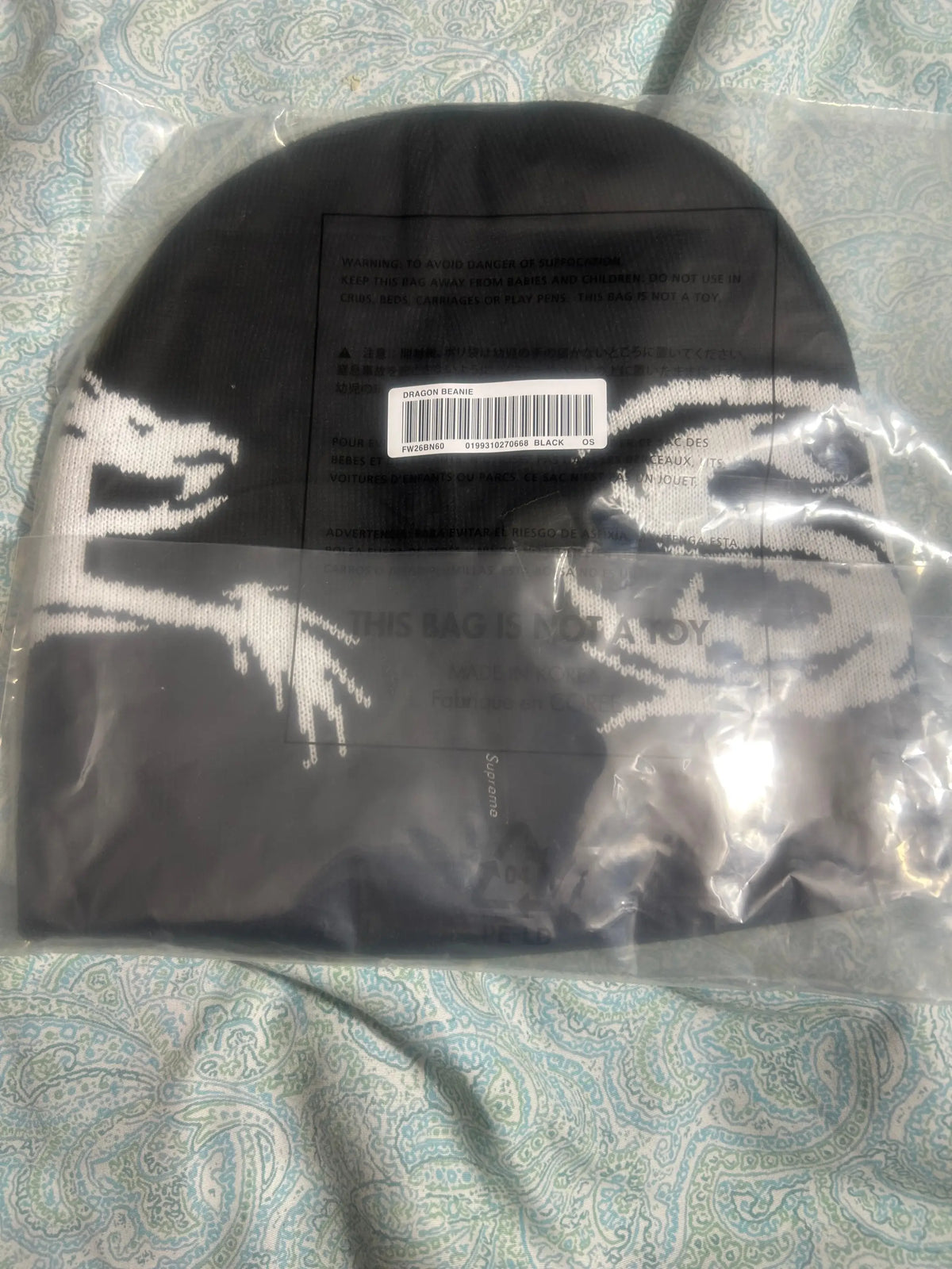 Supreme Dragon Beanie Black