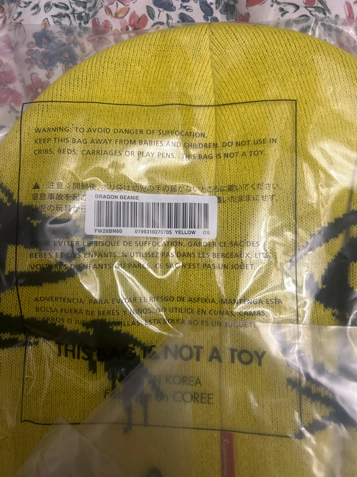 Supreme Dragon Beanie Yellow