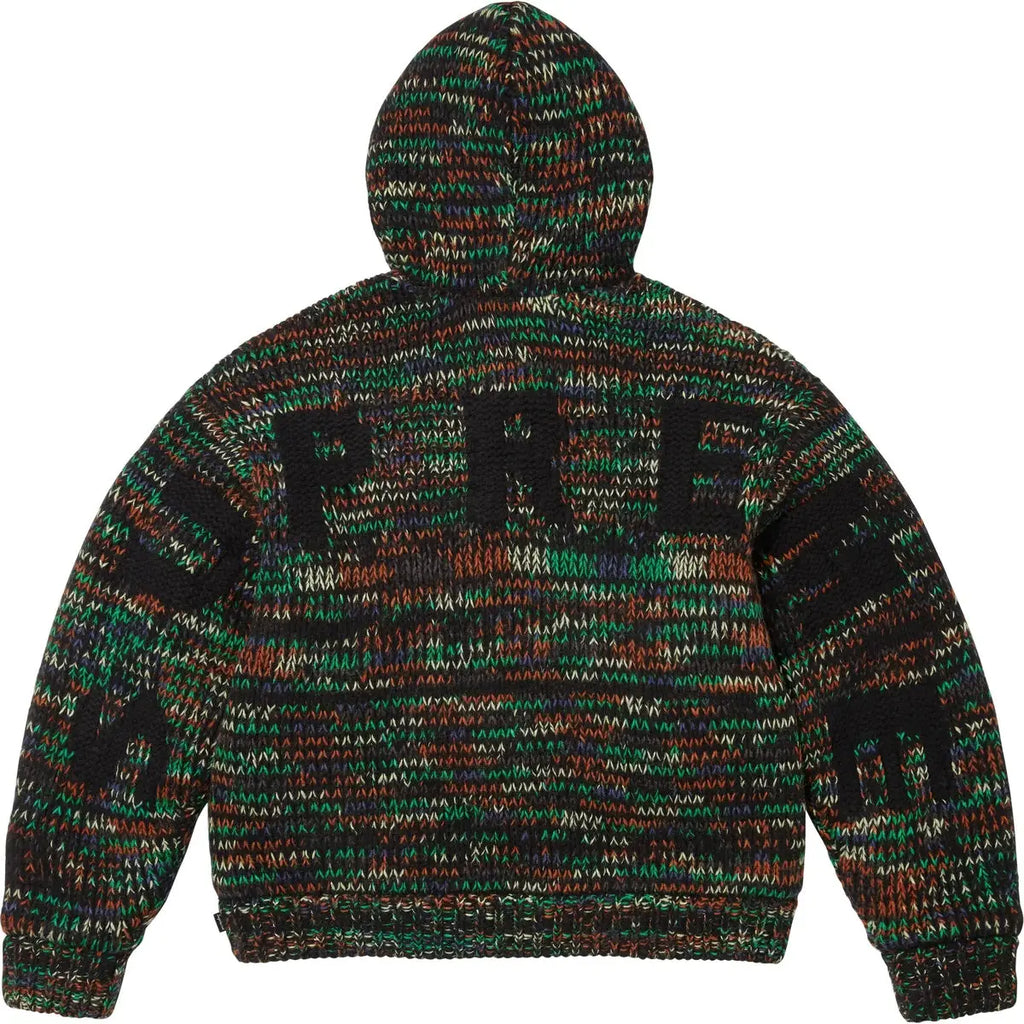 Supreme Faux Shearling Lined Zip Up Hoodie Green Melange - M - Hoodies