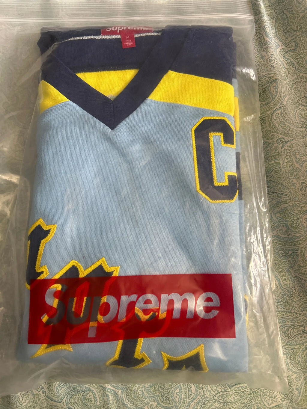 Supreme Fire and Ice Hockey Jersey Light Blue Medium
