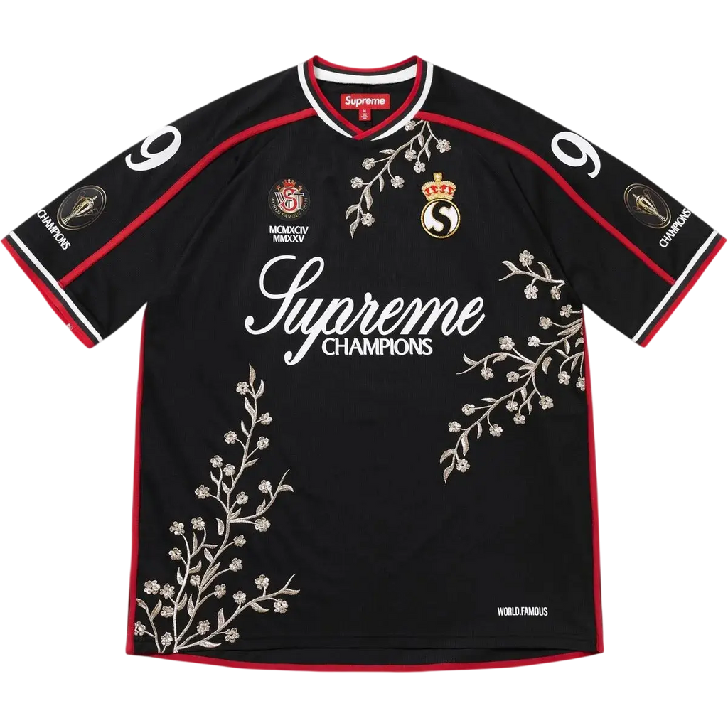 Supreme Floral Soccer Jersey Black - M