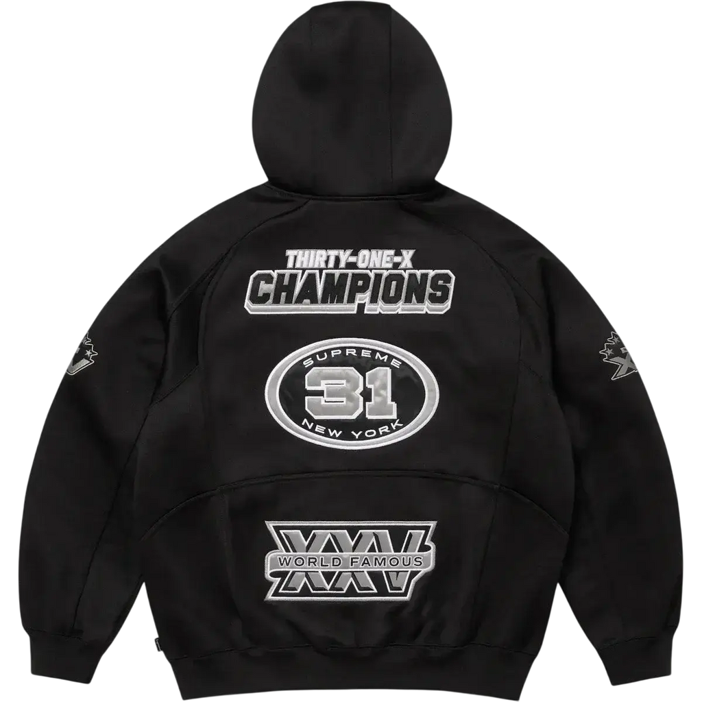 Supreme Football Zip Up Hoodie Black - M