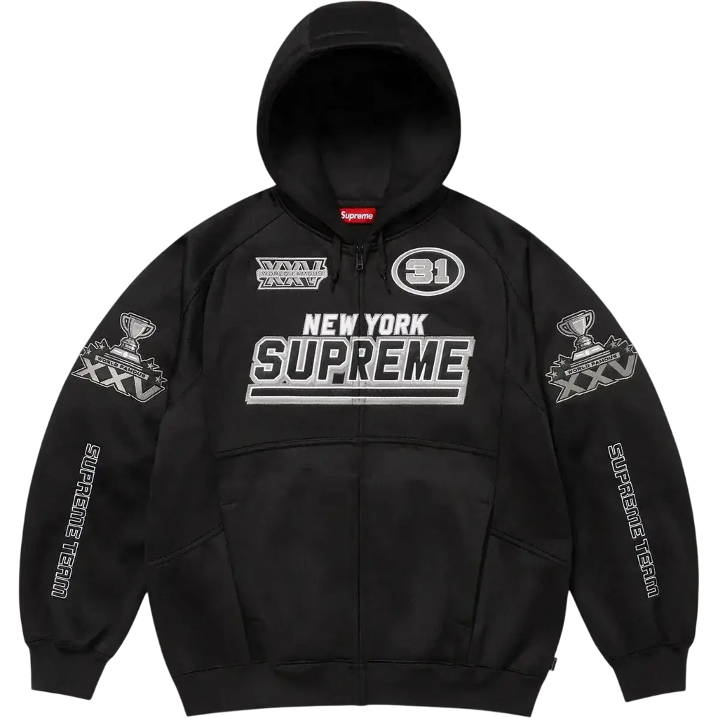 Supreme Football Zip Up Hoodie Black - M