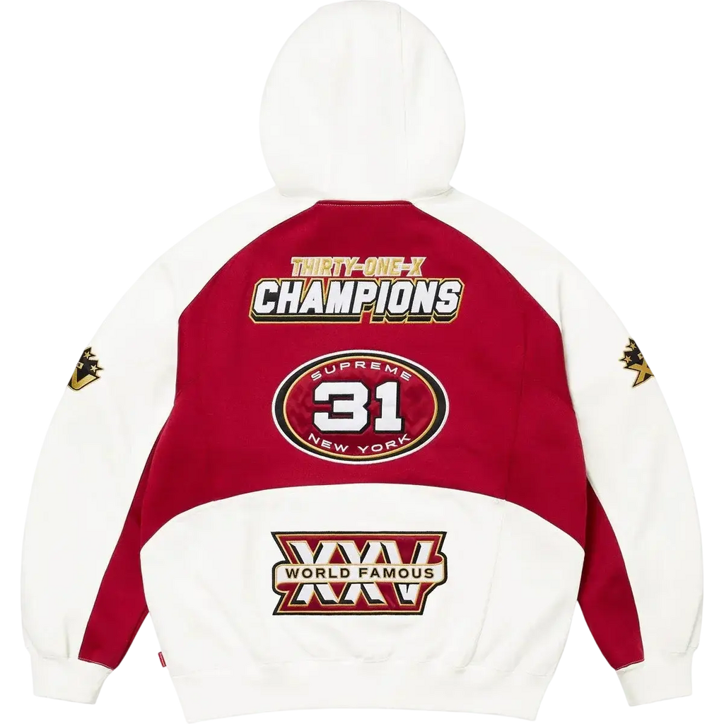 Supreme Football Zip Up Hoodie White - M