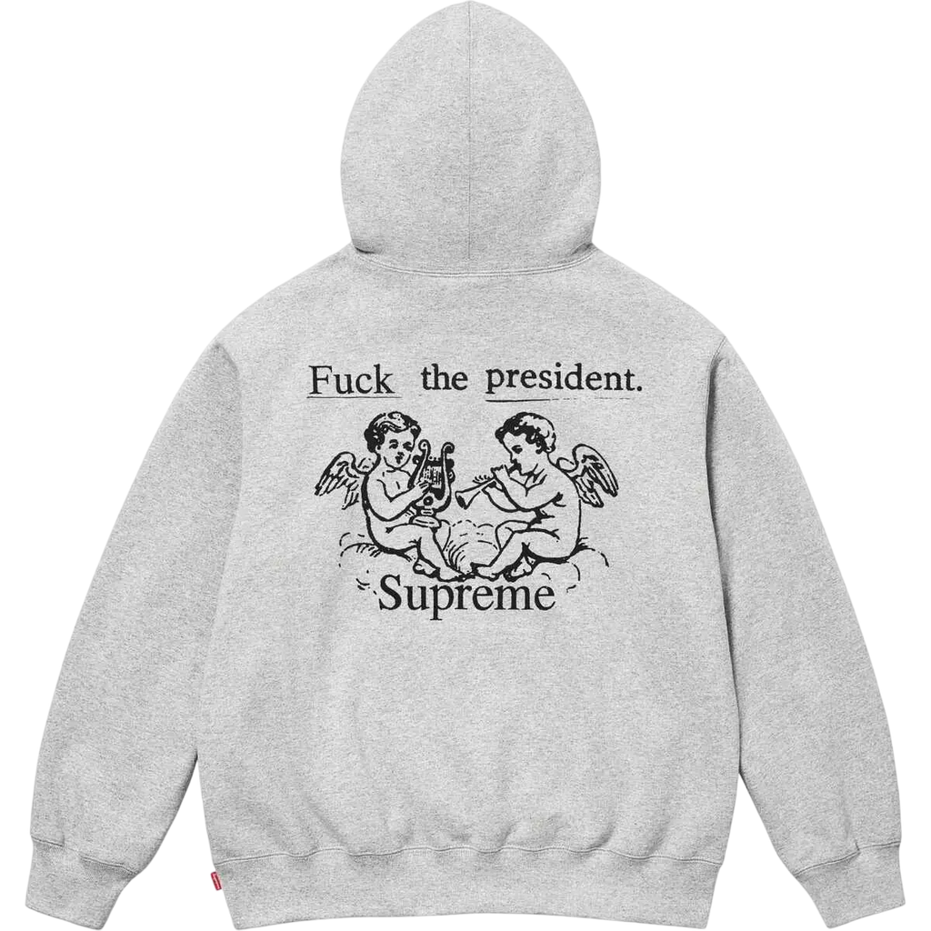 Supreme Fuck the President Pullover Hoodie Grey - M