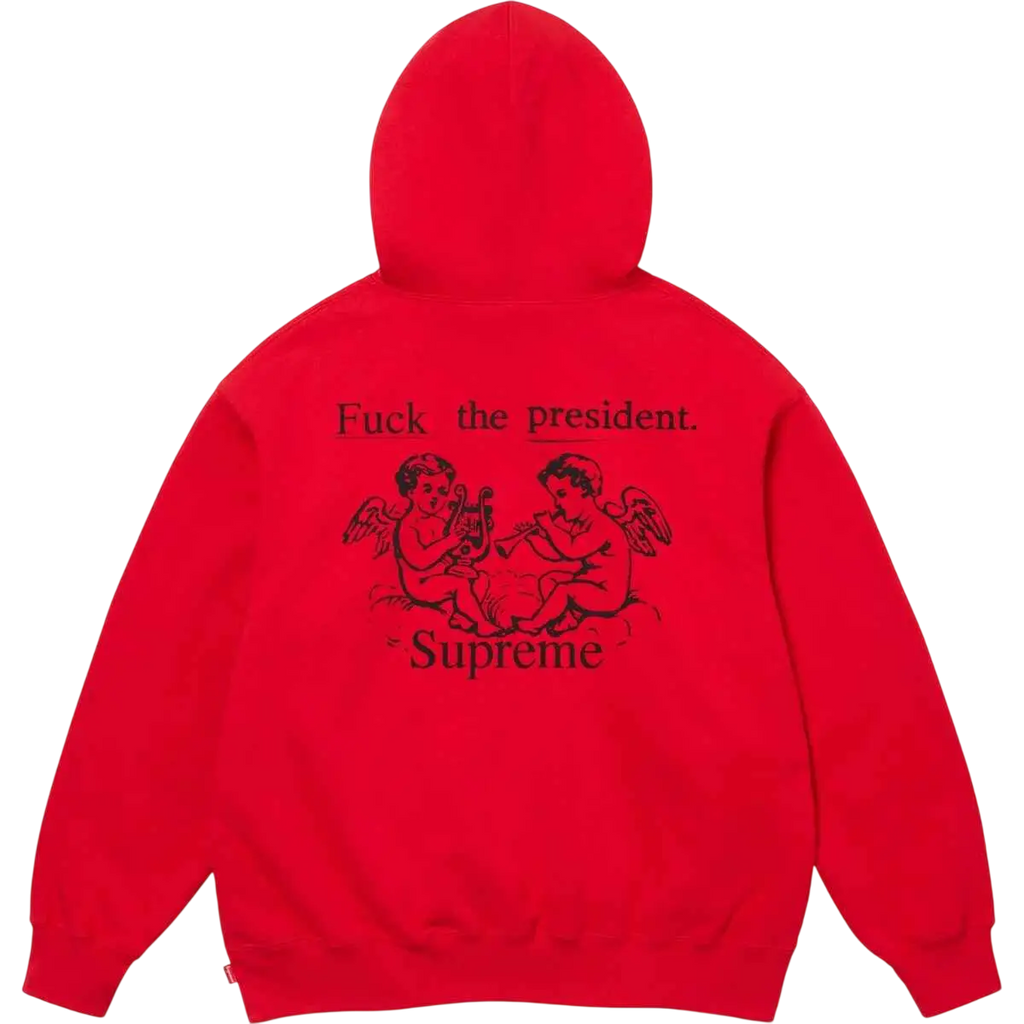Supreme Fuck the President Pullover Hoodie Red - M