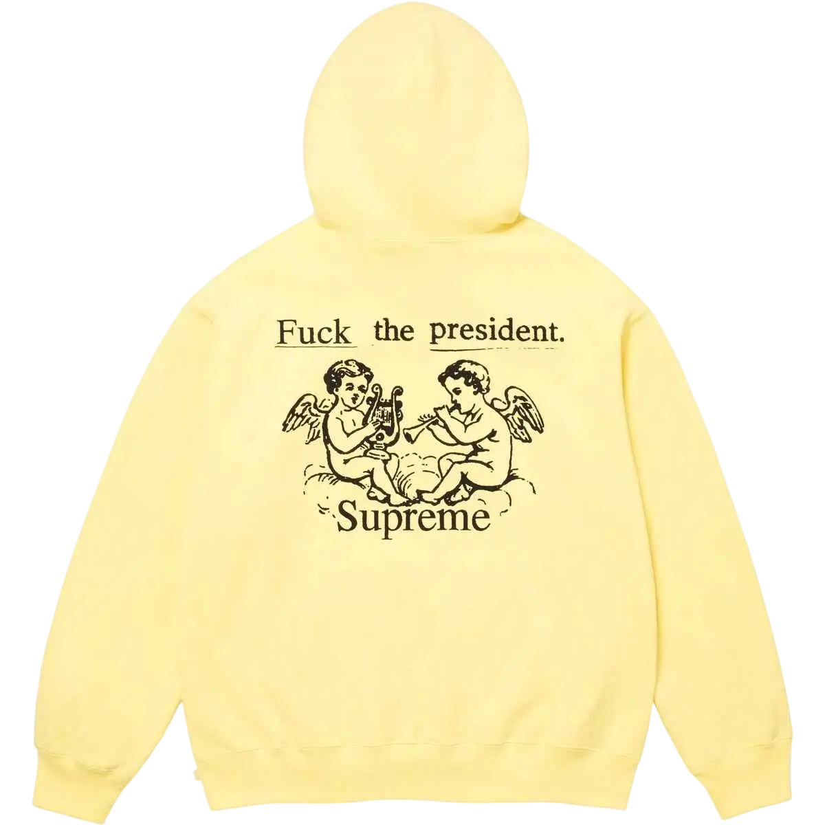 Supreme Fuck the President Pullover Hoodie Yellow - M