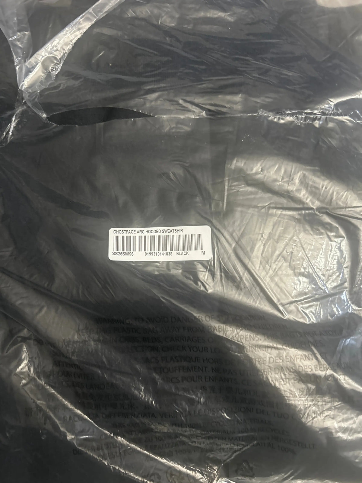 Supreme Ghostface Arc Hooded Sweatshirt Black Medium