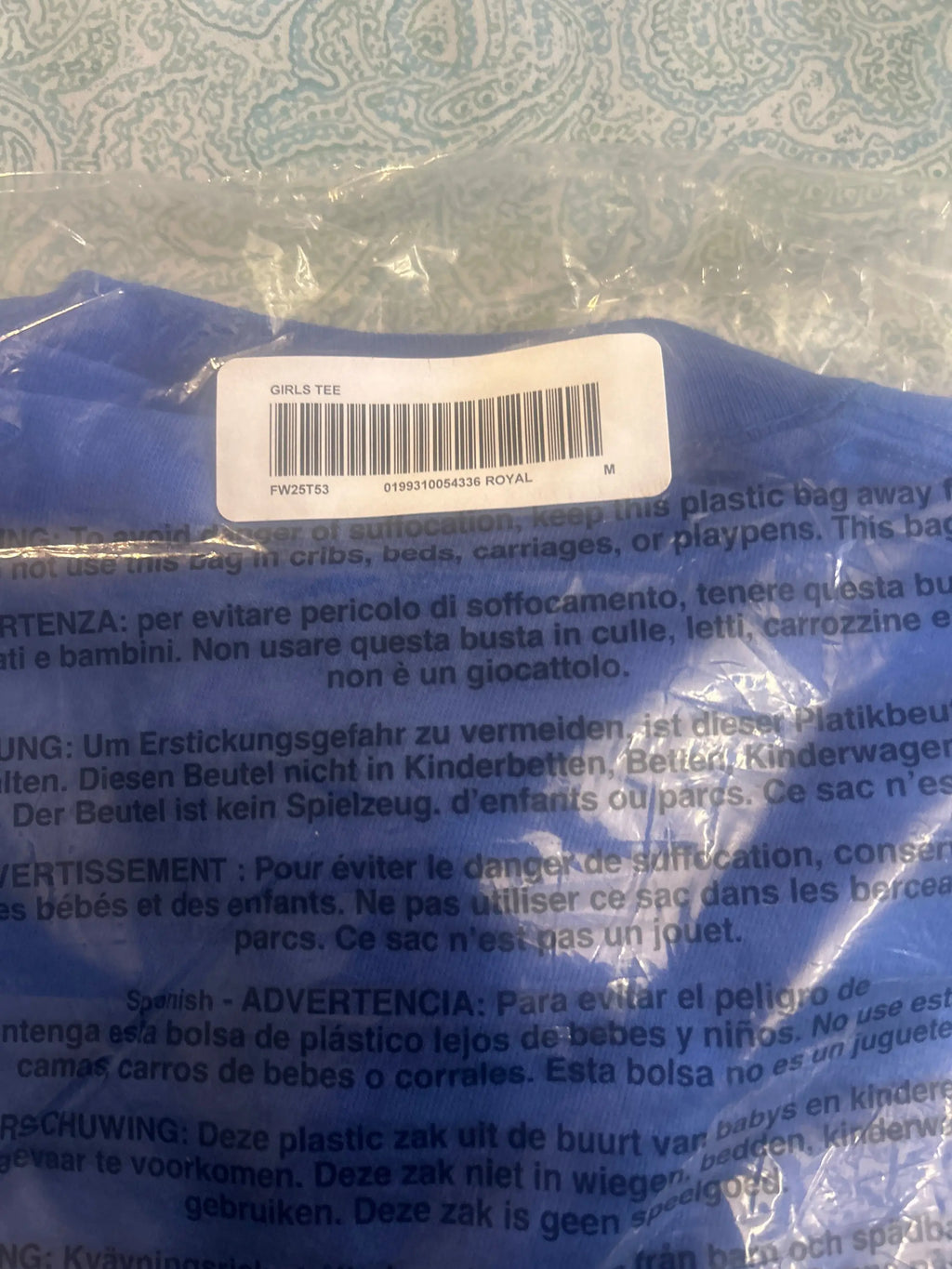 Supreme Girls Tee Blue Medium w/Girls Sticker