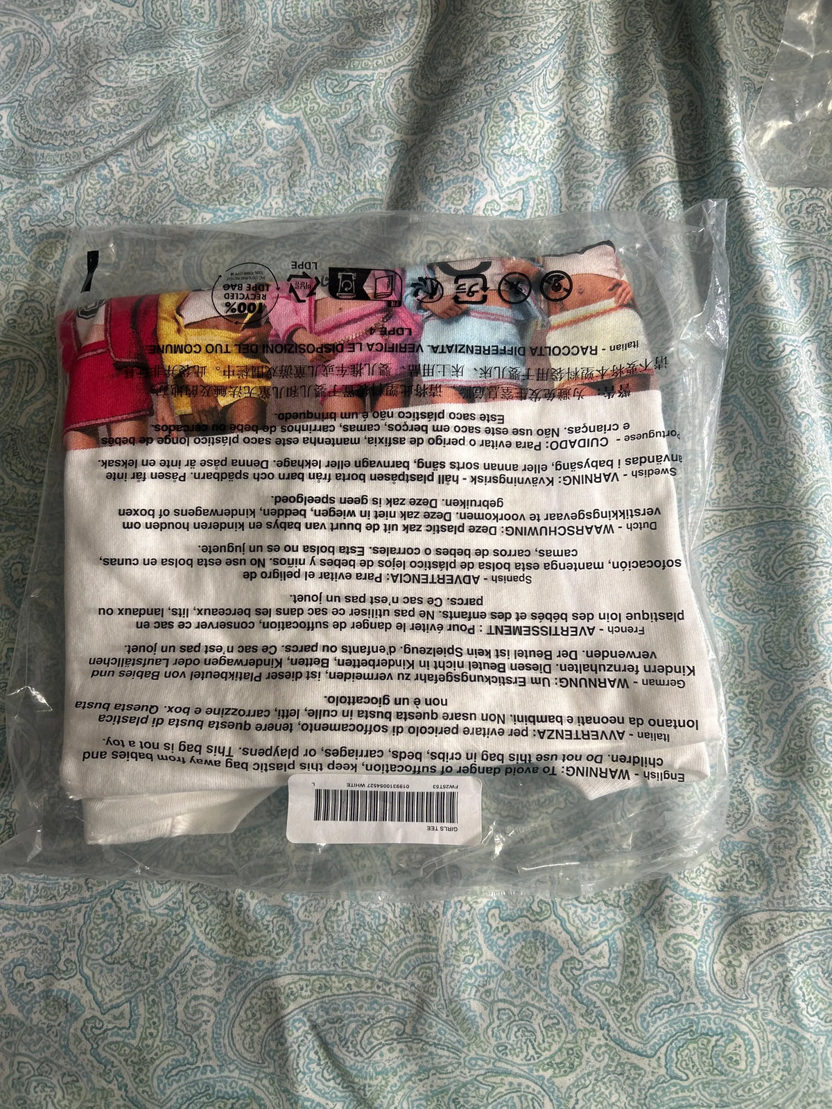 Supreme Girls Tee White Large w/Girls Sticker