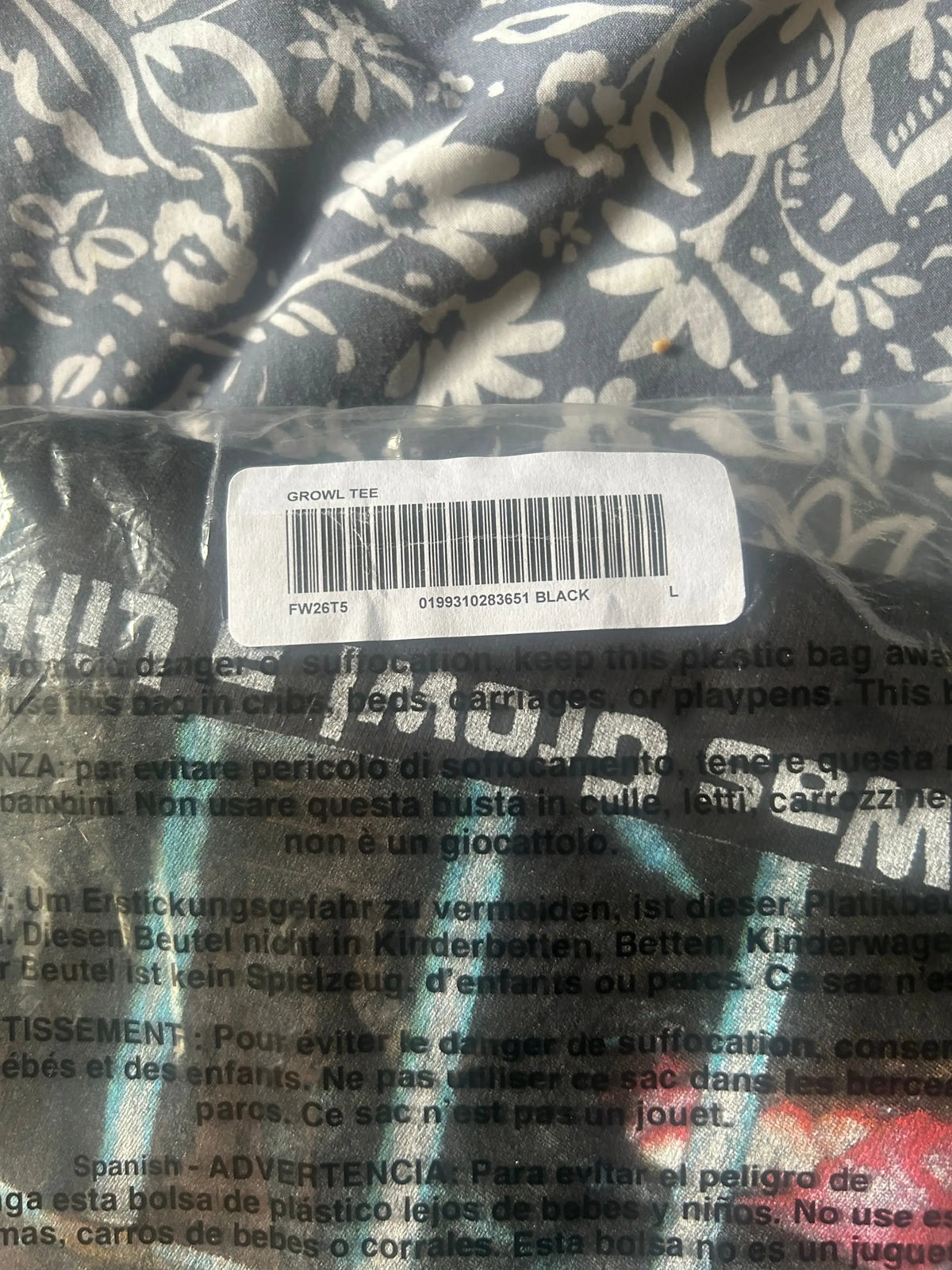 Supreme Growl Tee Black Large