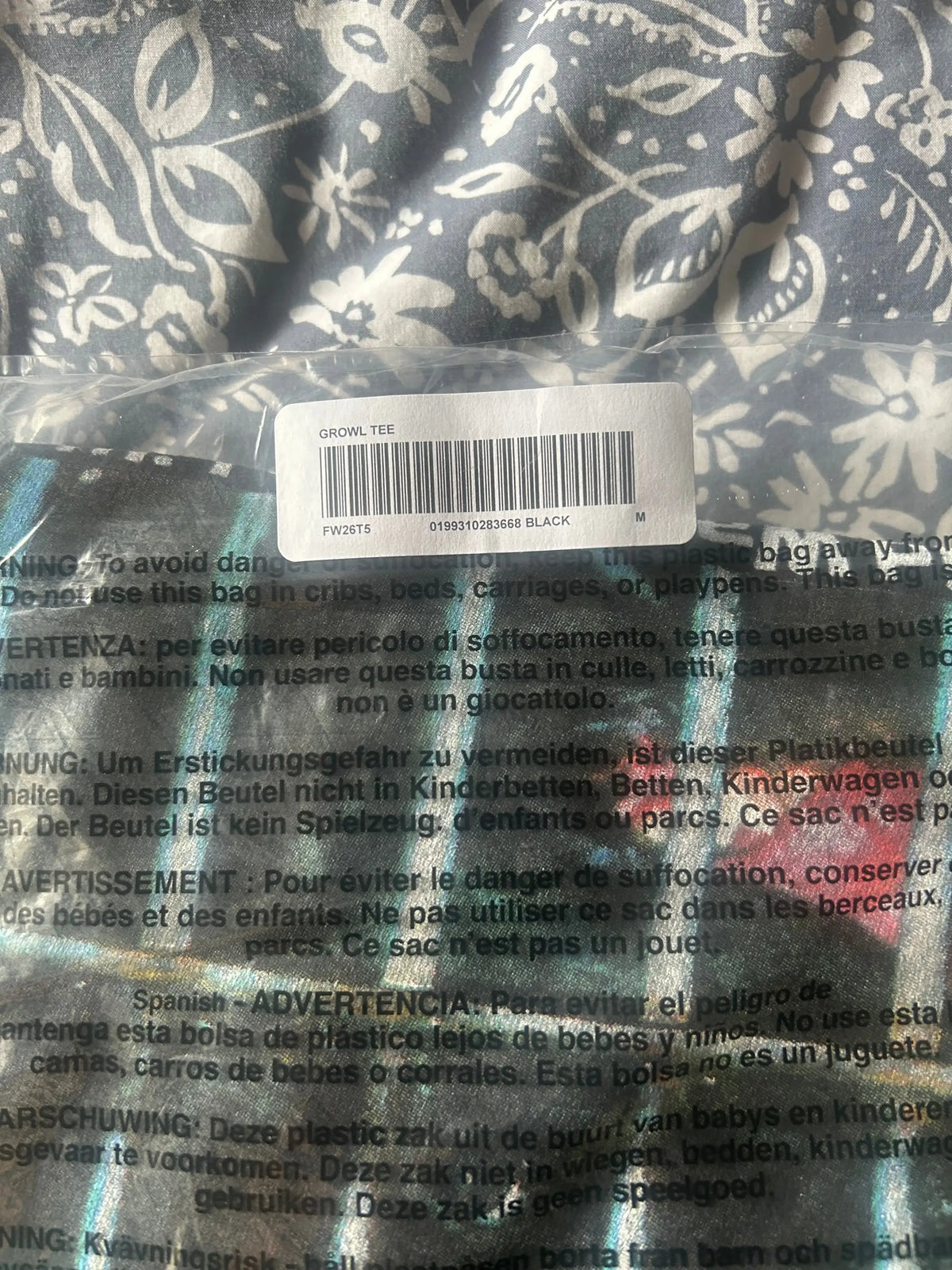 Supreme Growl Tee Black Medium