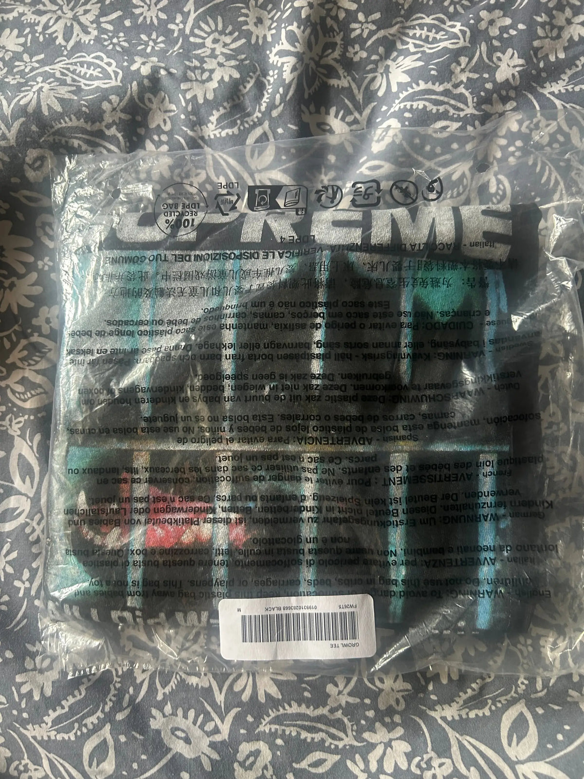 Supreme Growl Tee Black Medium