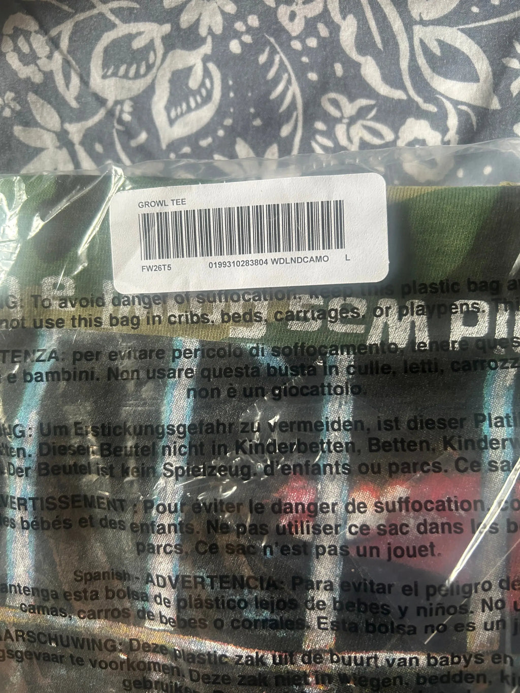 Supreme Growl Tee Camo Large