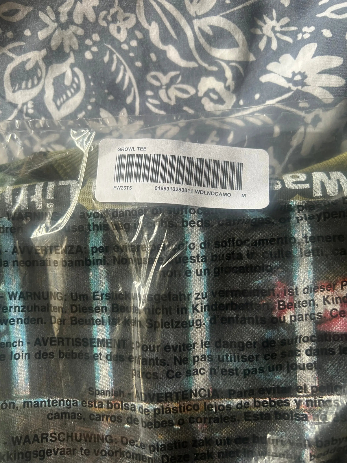 Supreme Growl Tee Camo Medium