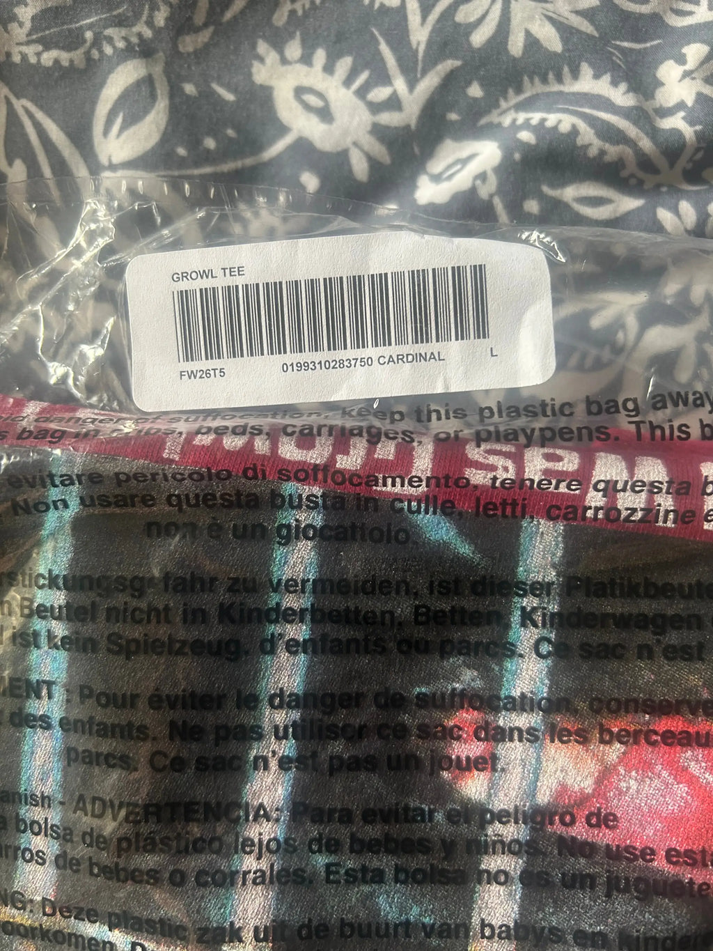 Supreme Growl Tee Cardinal Large