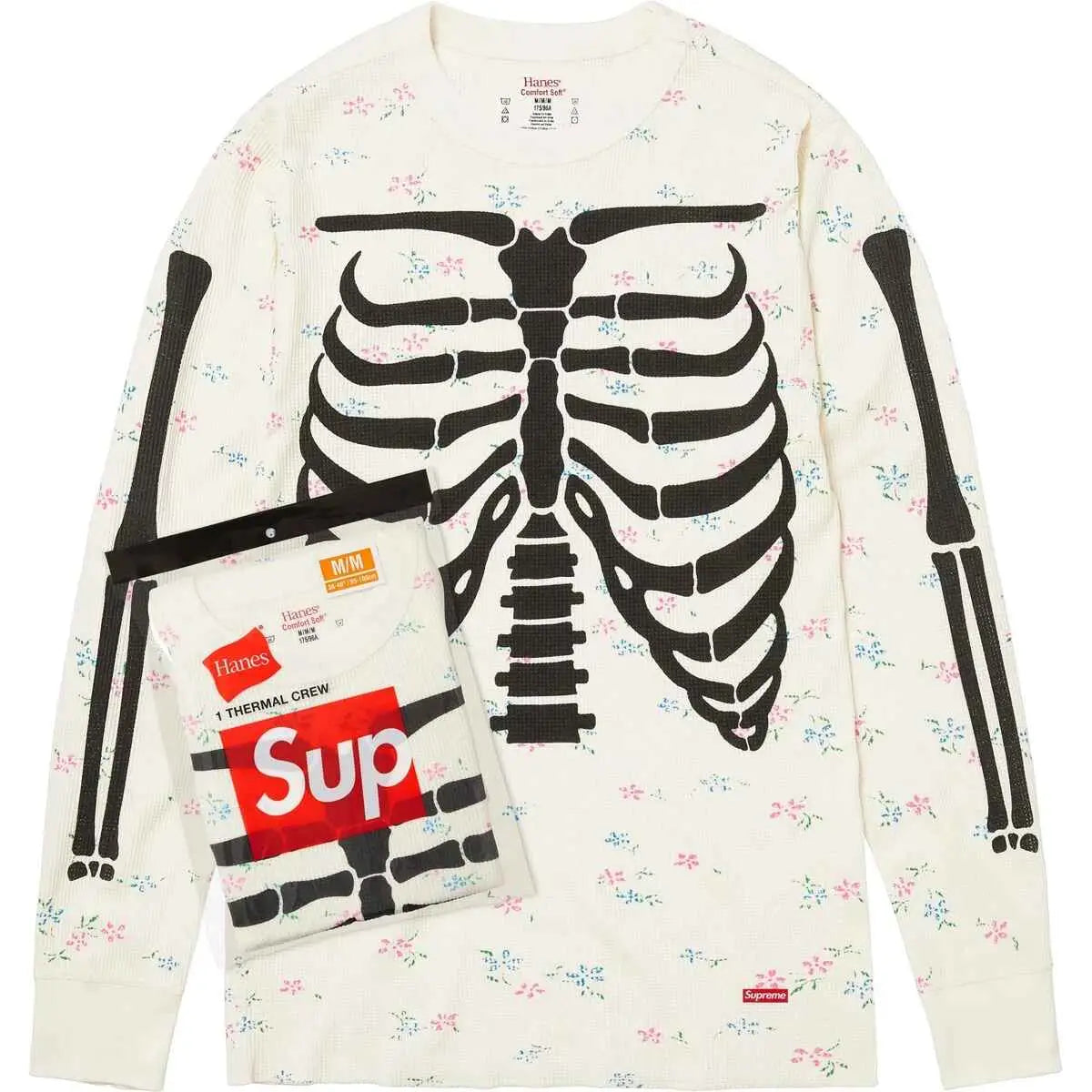 Supreme Hanes Bones Thermal Crew Floral Medium