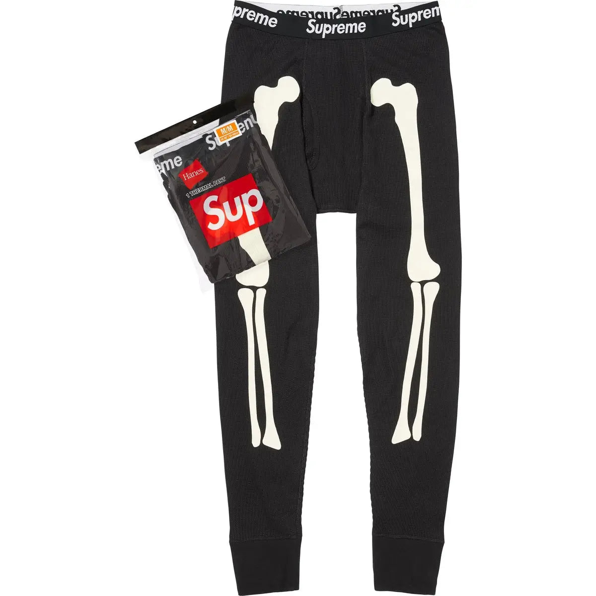 Supreme Hanes Bones Thermal Pants Black Medium