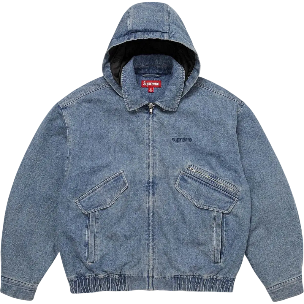 Supreme Hooded Utility Jacket Denim - M