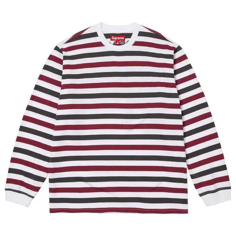 Supreme Intarsia Long Sleeve Top Striped Large