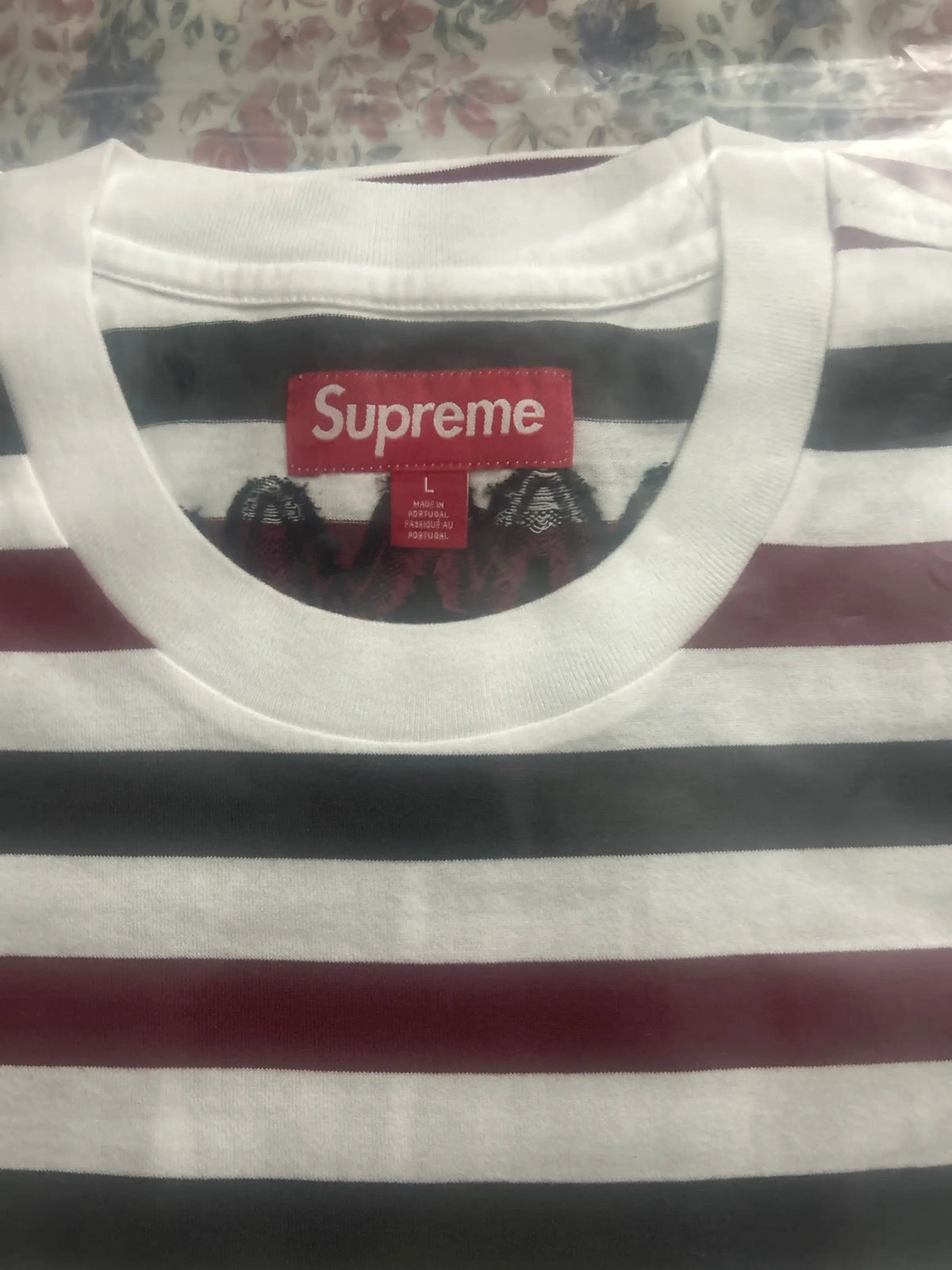 Supreme Intarsia Long Sleeve Top Striped Large