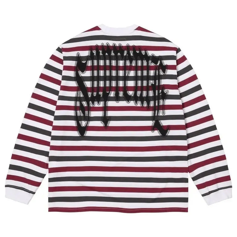 Supreme Intarsia Long Sleeve Top Striped Large