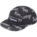 Supreme Jacquard Logo Denim Camp Cap Black - One size