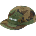Supreme Jacquard Logo Denim Camp Cap Woodland Camo - One size