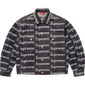 Supreme Jacquard Logos Denim Jacket Rigid Indigo