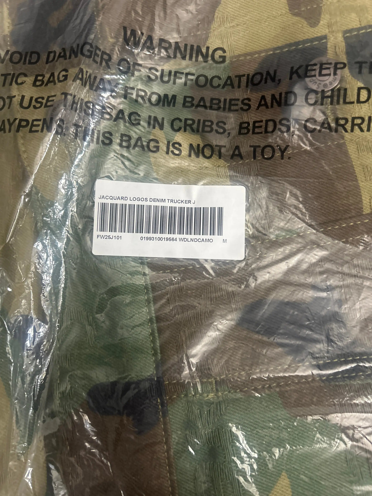 Supreme Jacquard Logos Denim Jacket Woodland Camo Medium