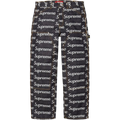 Supreme Jacquard Logos Double Knee Denim Pants Rigid Indigo - 30