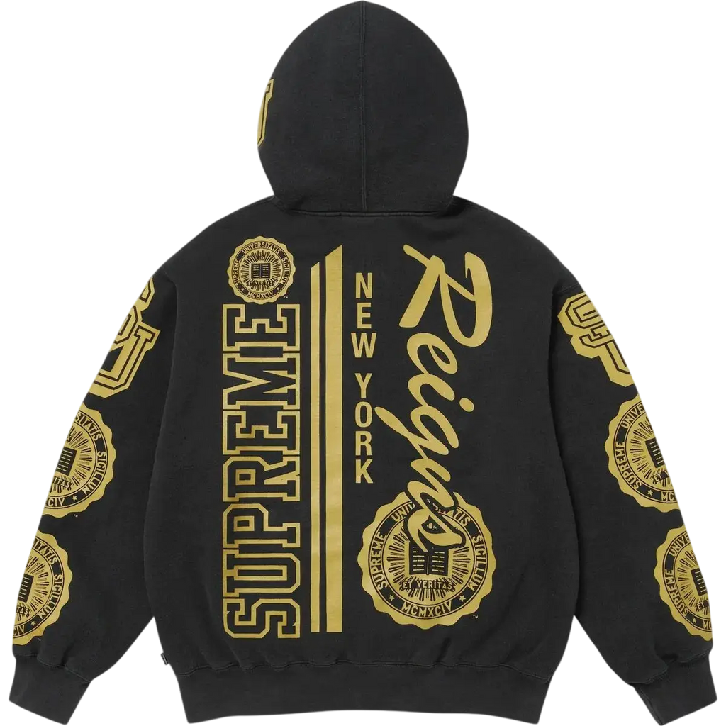 Supreme Knowledge Reigns Zip Up Hooded Sweatshirt Black - M